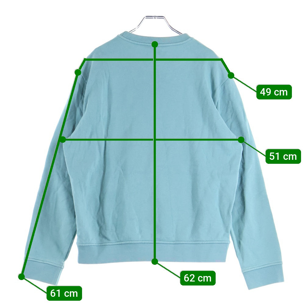 HERMES(エルメス) Sweatshirt レザーパッチ クルーネックスウェットトレーナー ブルー H257720HA64LA