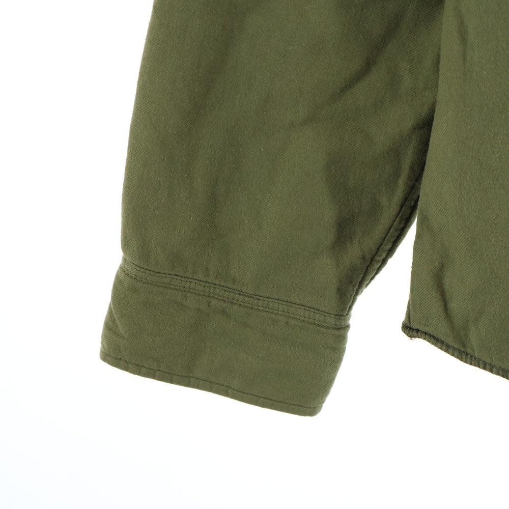 STONE ISLAND(ストーンアイランド) 11AW Nylon Quilt Cotton Overshirt ロゴワッペン 裏地キルティング 長袖シャツ カーキ 551510906