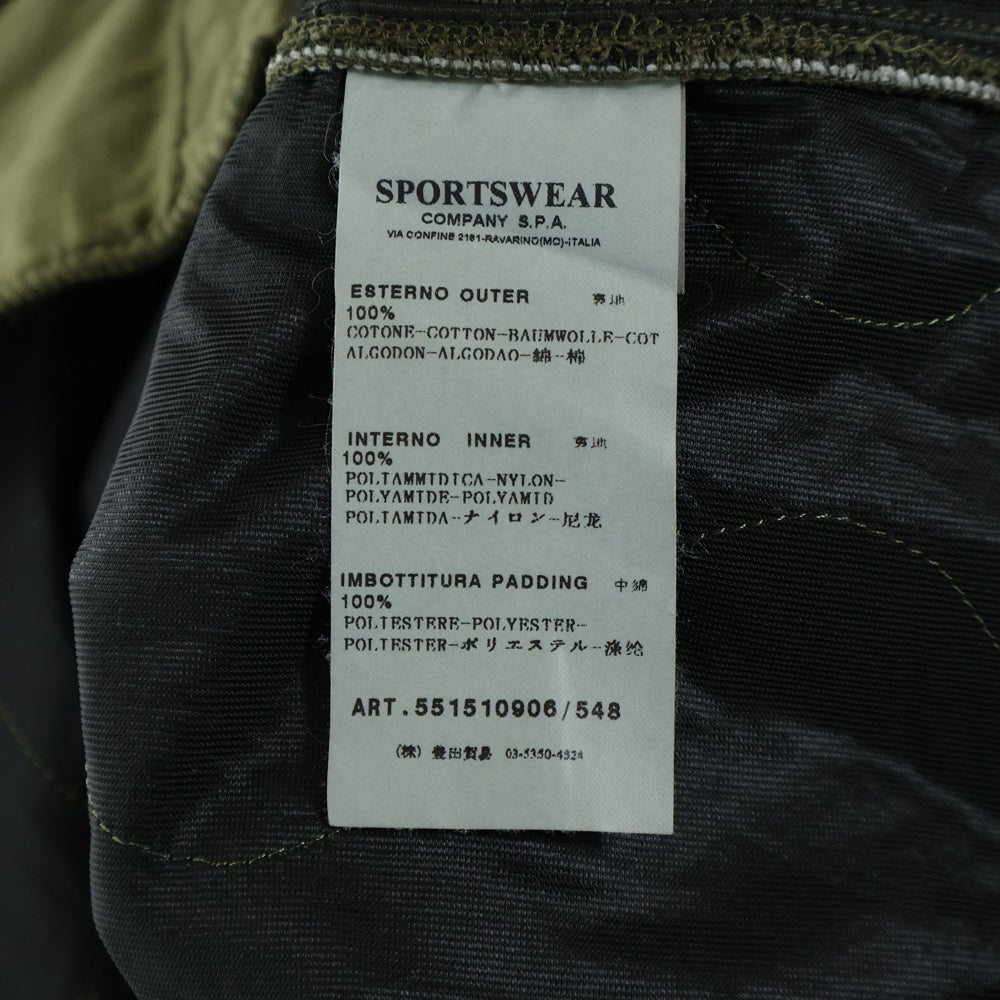 STONE ISLAND(ストーンアイランド) 11AW Nylon Quilt Cotton Overshirt ロゴワッペン 裏地キルティング 長袖シャツ カーキ 551510906