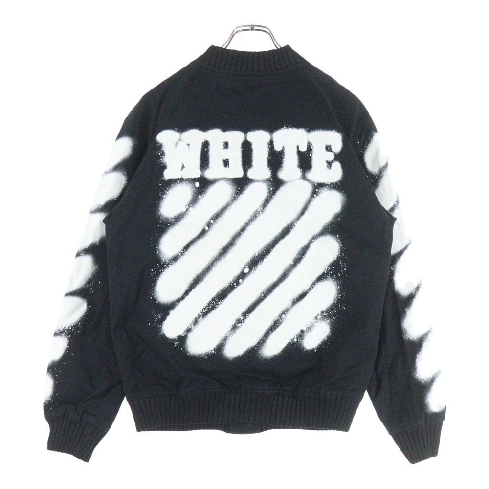 OFF-WHITE(オフホワイト) 17SS Spray Varsity Jacket スプレーロゴ ボンバージャケット ブラック