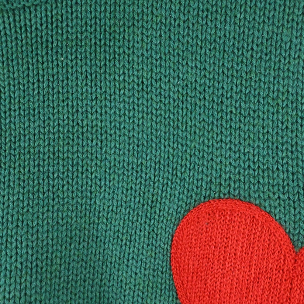 AMI Alexandre Mattiussi(アミアレクサンドルマテュッシ) Knit Sweater ハートロゴ刺繍 クルーネックウールニットセーター グリーン A21HK009.016