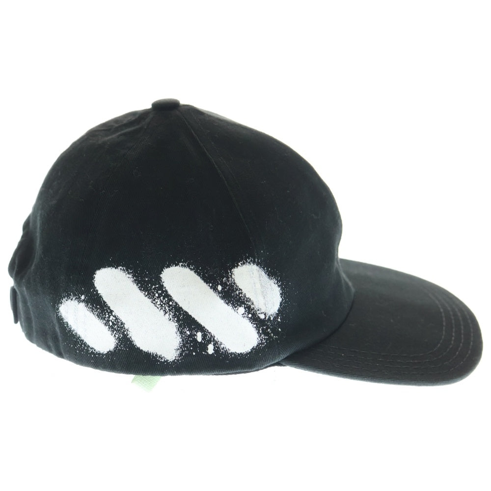 OFF-WHITE(オフホワイト) 17SS Diag Spray Cap スプレーロゴ キャップ 帽子 ブラック