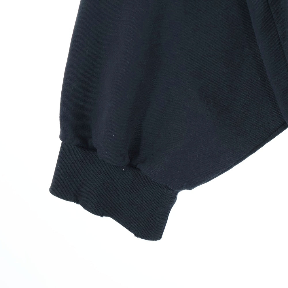 BALENCIAGA(バレンシアガ) Crash Logo Sweat クラッシュ加工ネックロゴクルーネック スウェットトレーナー ブラック 745007 TOVF3