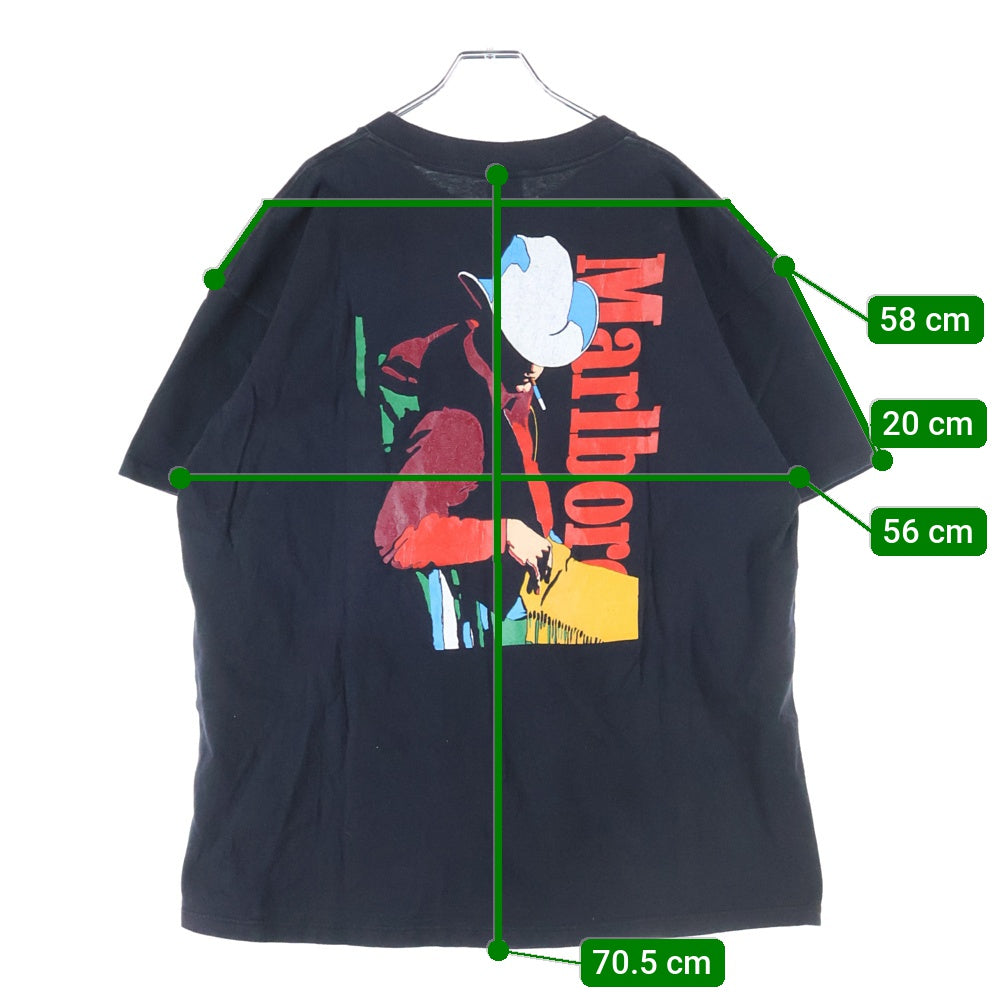 VINTAGE(ヴィンテージ) 90s Marboro Cowboy BACKPRINT マルボロ カウボーイ バックプリント Tシャツ 半袖カットソー ブラック