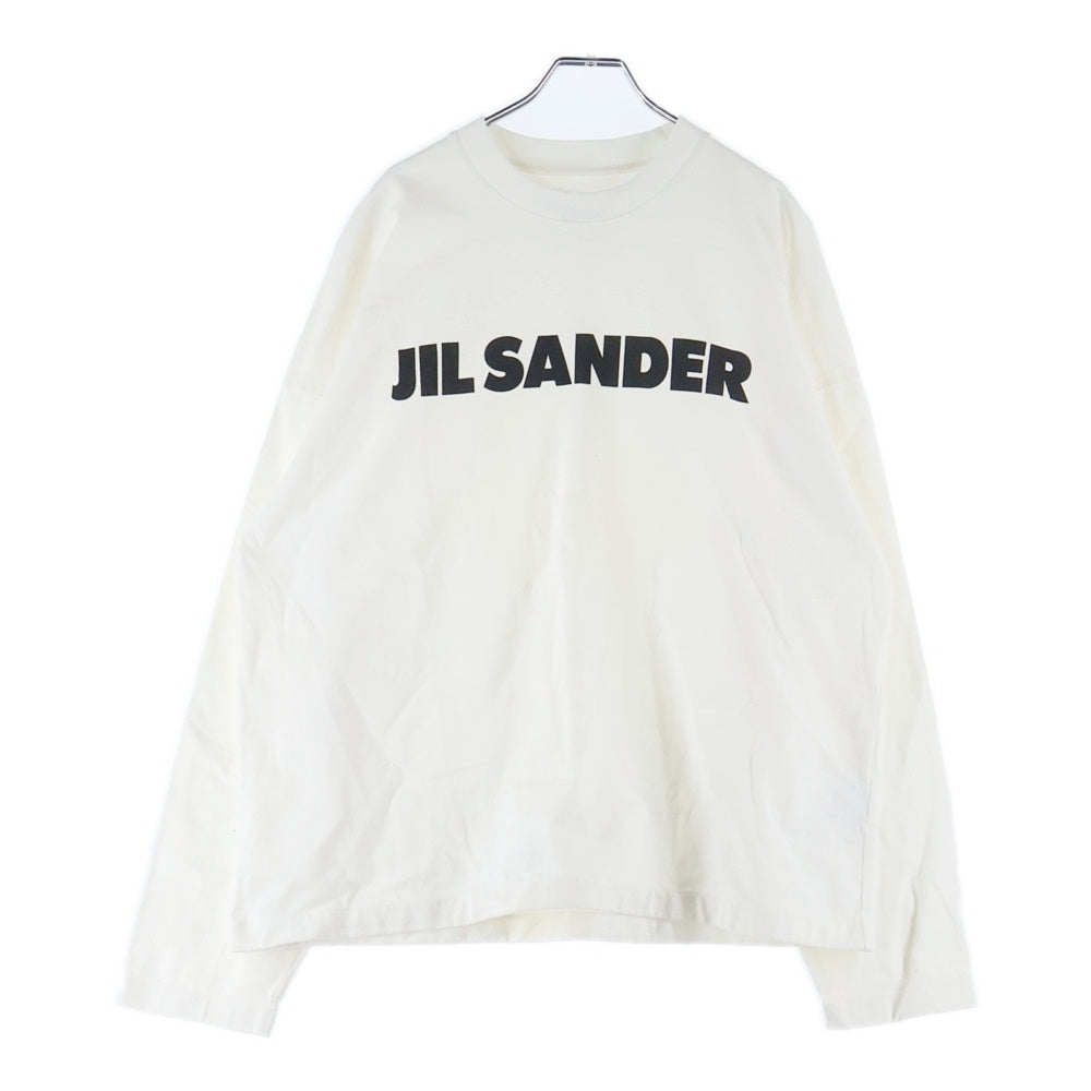 JIL SANDER(ジルサンダー) 24SS フロントロゴプリント クルーネック ロングスリーブ 長袖Tシャツ カットソー ホワイト J22GC0136 J45148