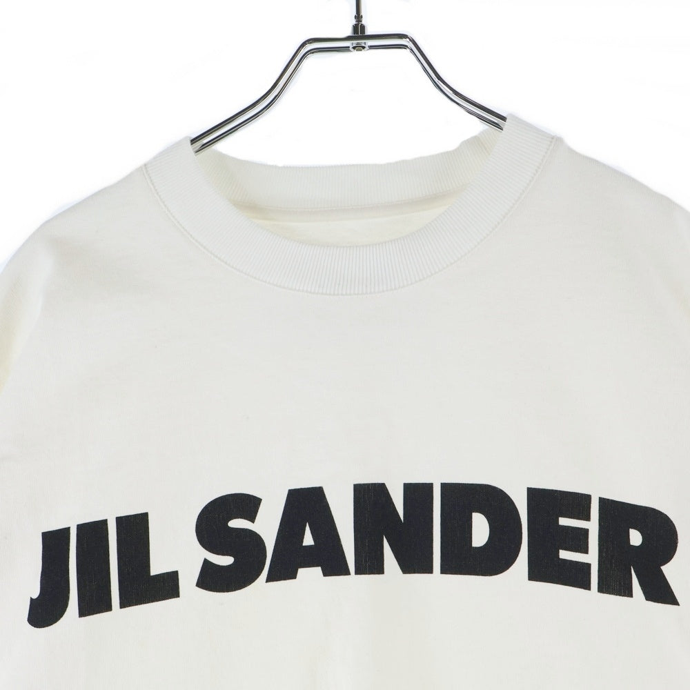 JIL SANDER(ジルサンダー) 24SS フロントロゴプリント クルーネック ロングスリーブ 長袖Tシャツ カットソー ホワイト J22GC0136 J45148