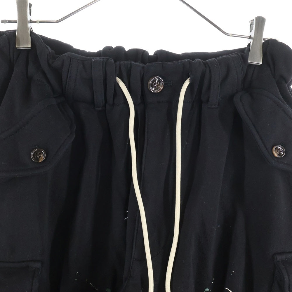 BADWAY(バッドウェイ) ペンキ加工 スウェットパンツ ブラック AZR-BW-0001-036