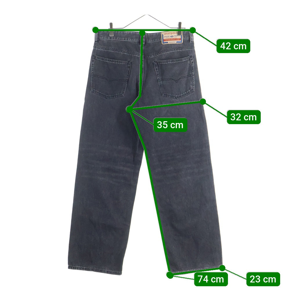 DIESEL(ディーゼル) 2001 D-MACRO リラックス フィット ウォッシュド デニムパンツ ブラック A12821