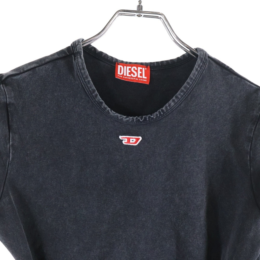 DIESEL(ディーゼル) T-Bunny Tail-R1 cotton T-shirt Grigio テール アールワン コットン 半袖Tシャツ カットソー ブラック レディース A19520