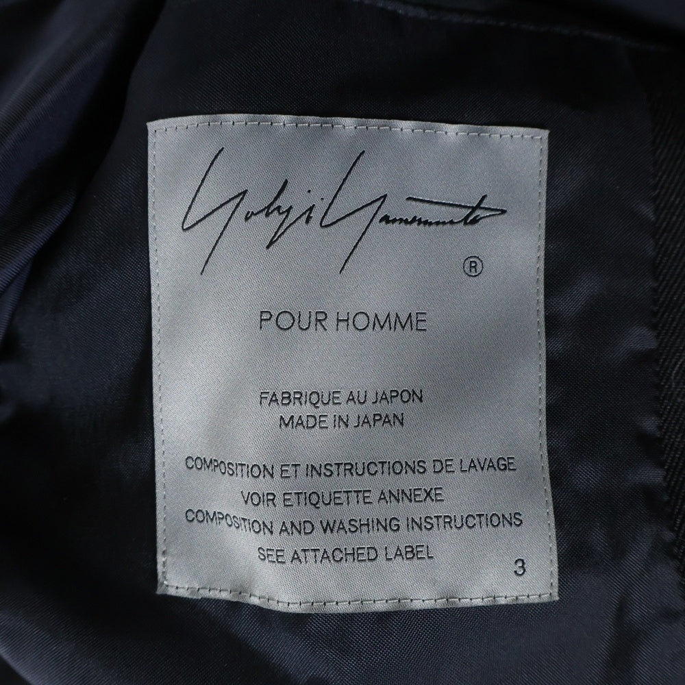 Yohji Yamamoto POUR HOMME(ヨウジヤマモト プールオム) ARMY GABARDINE HOODED TAB JACKET アーミーギャバジンフード付きタブジャケット ブラック HO-J53-101