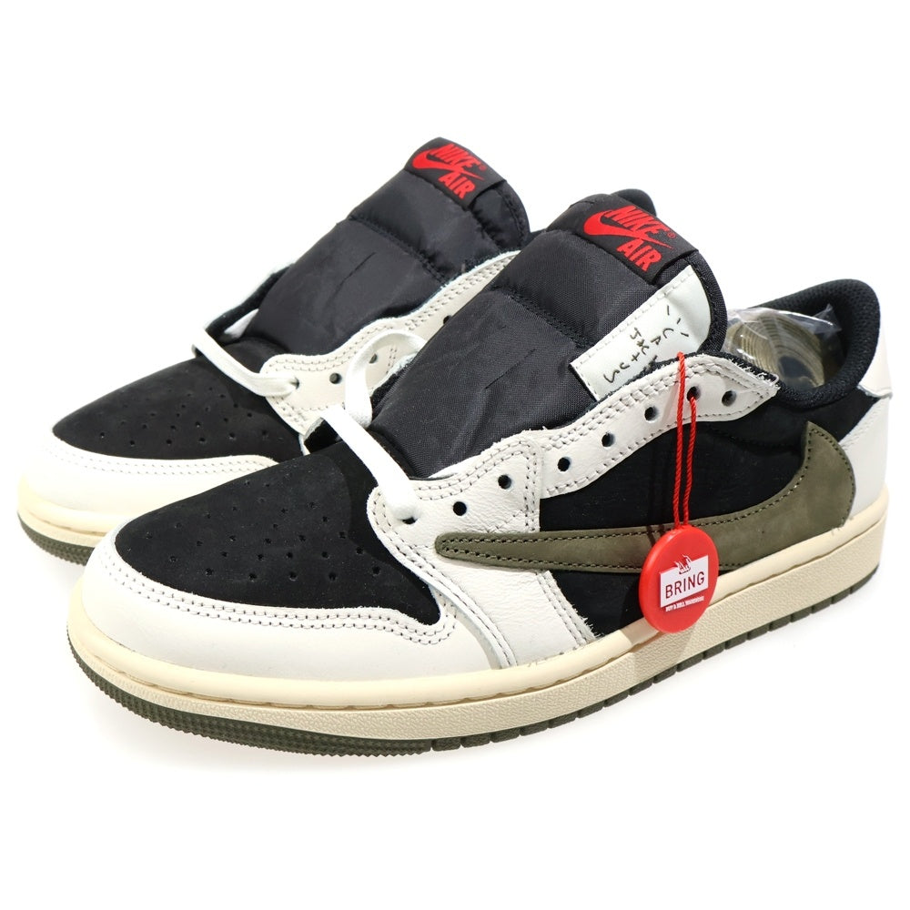 NIKE(ナイキ) ×TRAVIS SCOTT WMNS AIR JORDAN 1 LOW OG Medium Olive トラヴィススコット ウィメンズ エアジョーダン1 ローカットスニーカー オリーブ レディース DZ4137-106