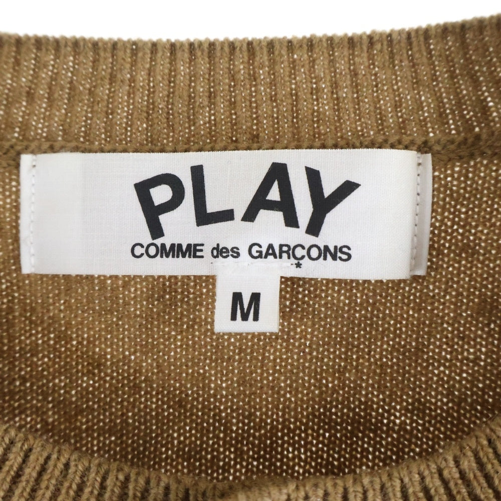 PLAY COMME des GARCONS(プレイコムデギャルソン) ハートロゴパッチ ニットカーディガン ブラウン レディース AZ-N075
