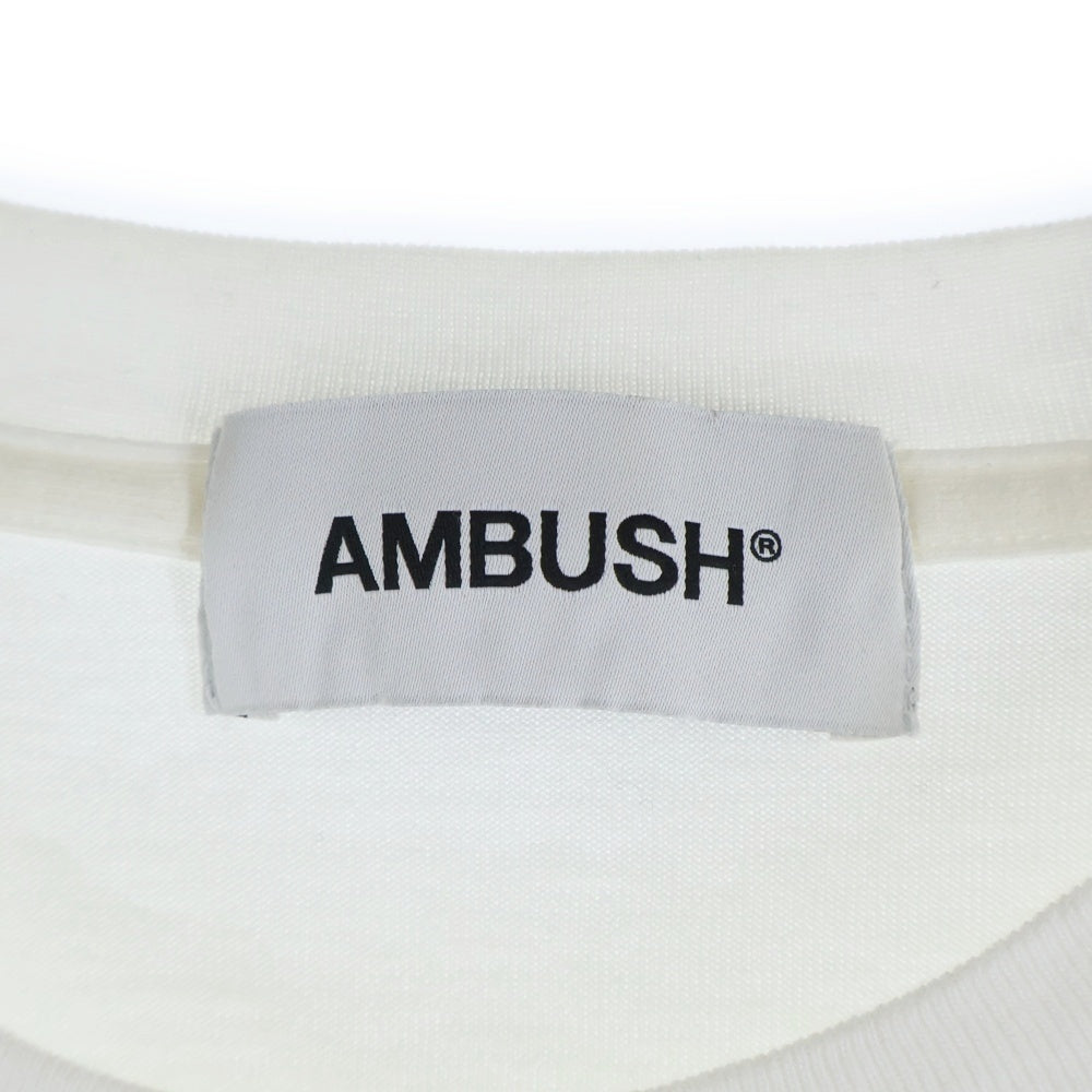 AMBUSH(アンブッシュ) 20AW SHOOT HOOP L/S T-SHIRT ロゴプリント 半袖Tシャツ ホワイト