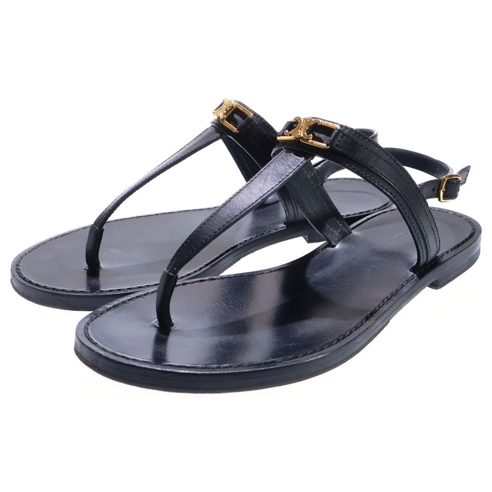 CELINE(セリーヌ) トリオンフ トング フラットサンダル レディース ブラック