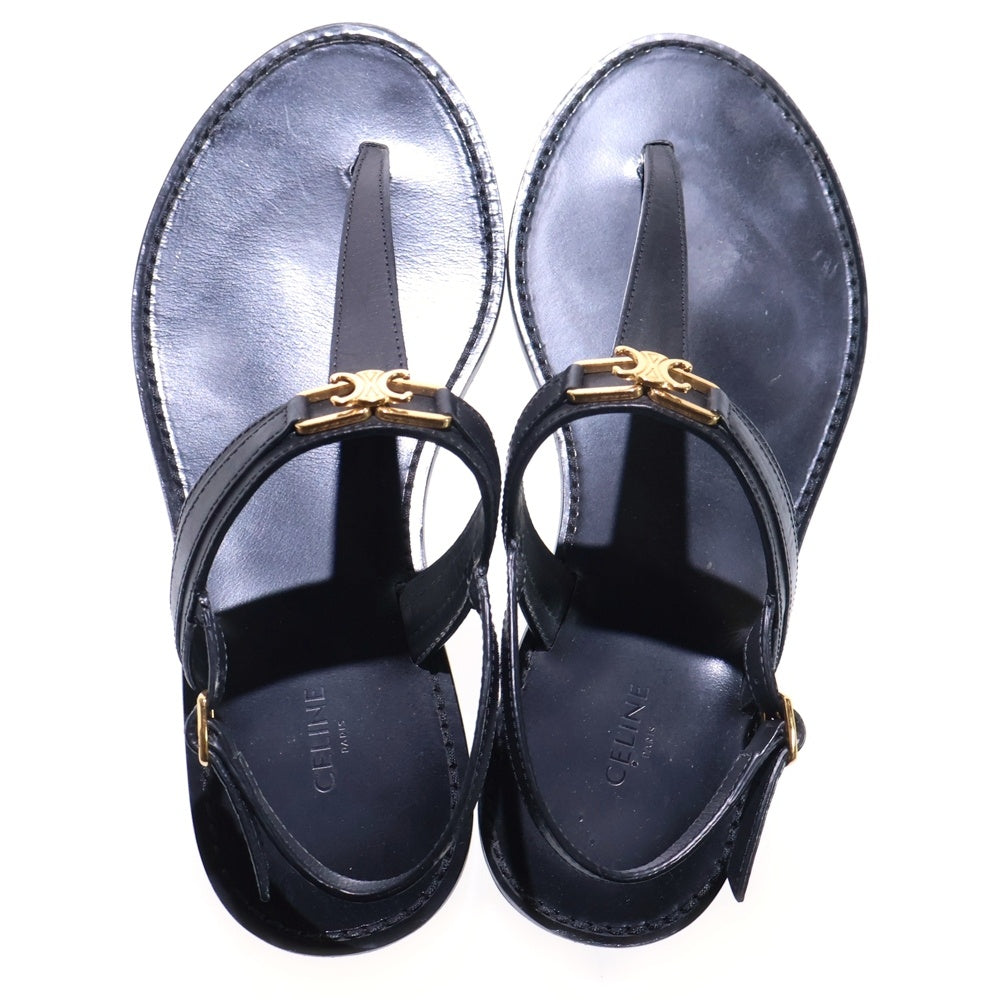 CELINE(セリーヌ) トリオンフ トング フラットサンダル レディース ブラック