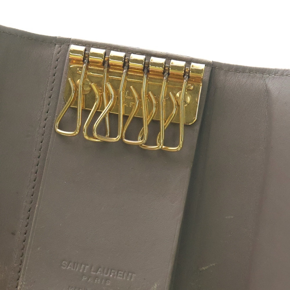 SAINT LAURENT PARIS(サンローランパリ) レザー キーケース グレー レディース