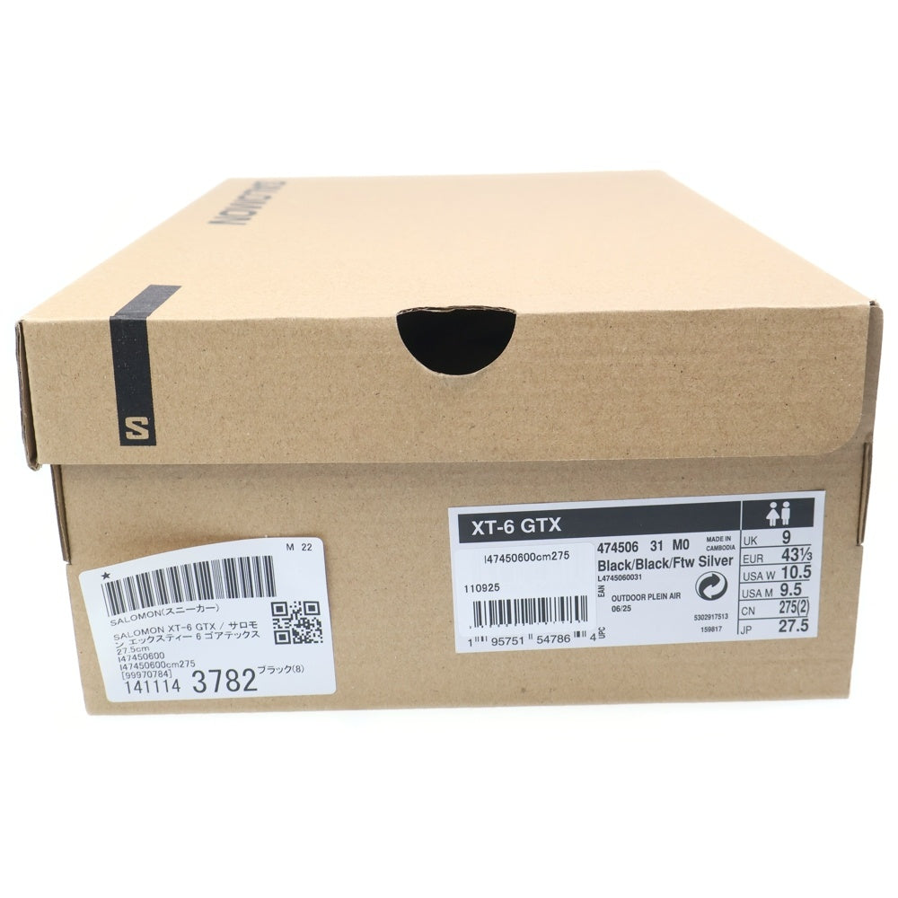 SALOMON(サロモン) XT-6 GTX ゴアテックス ローカットスニーカー ブラック 474506 US10.5/27.5cm