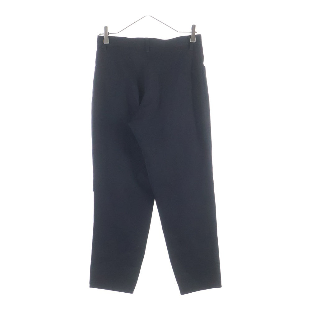 Yohji Yamamoto + NOIR(ヨウジヤマモトプリュスノアール) 膝ダーツ ウール テーパード パンツ ブラック NR-P06-100