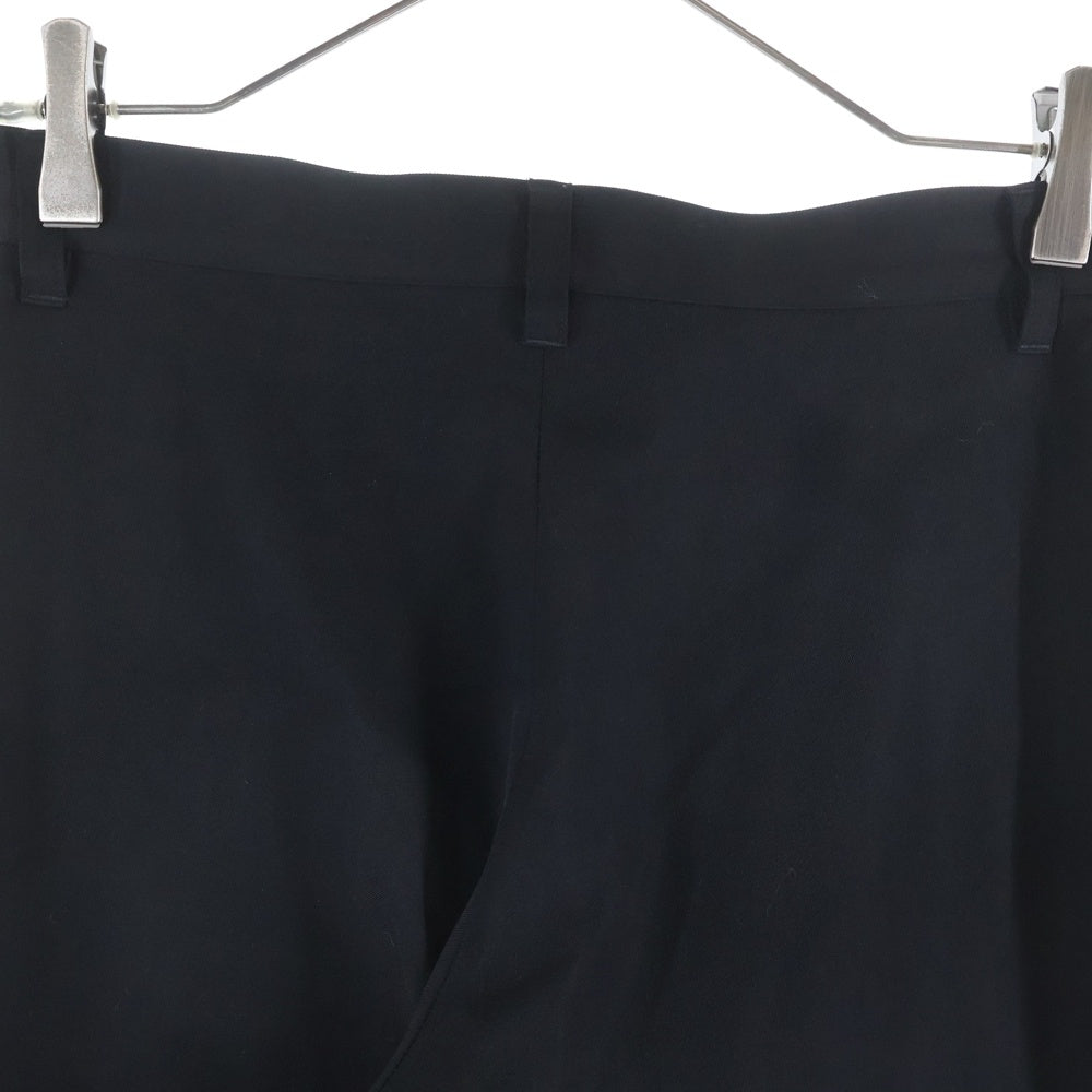 Yohji Yamamoto + NOIR(ヨウジヤマモトプリュスノアール) 膝ダーツ ウール テーパード パンツ ブラック NR-P06-100