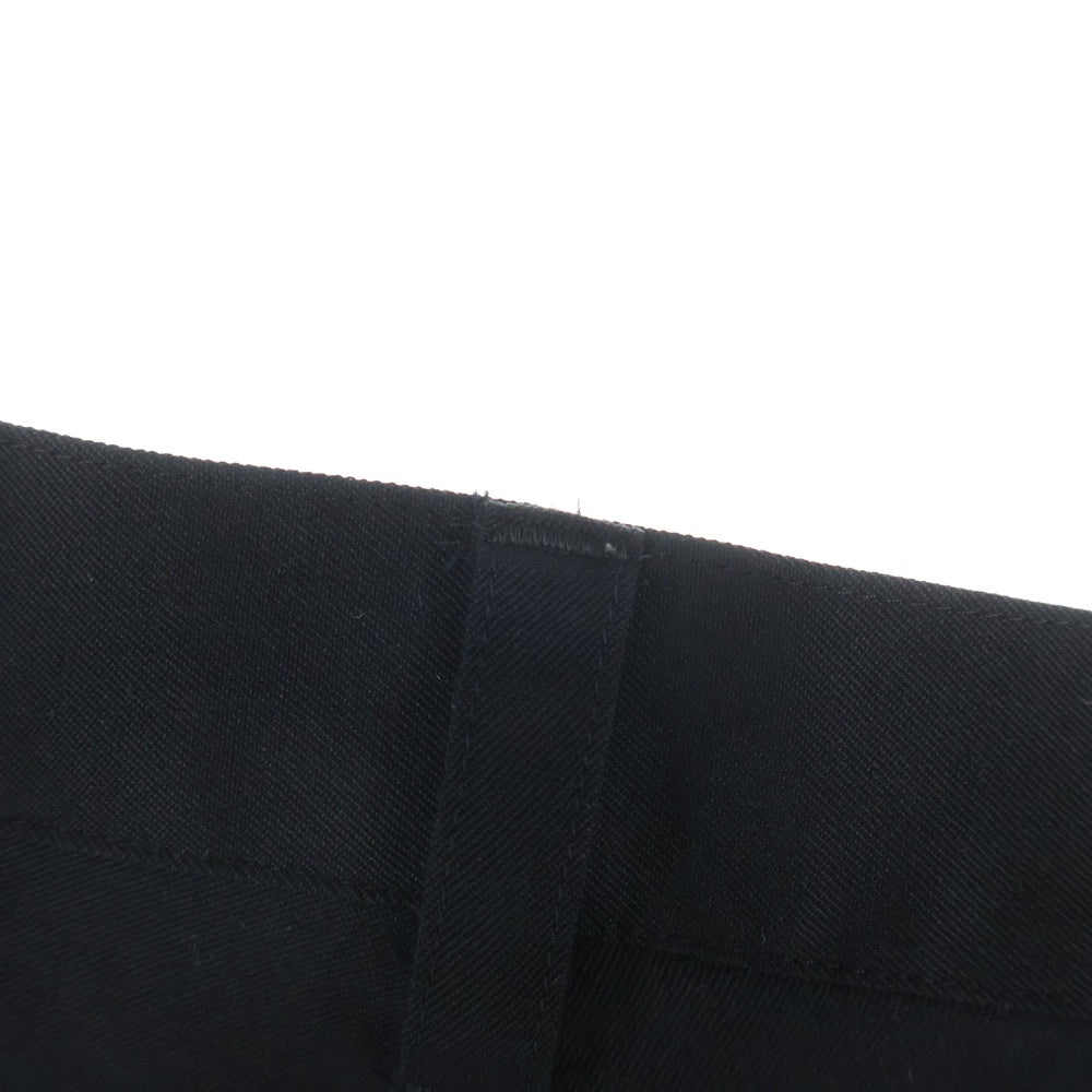 Yohji Yamamoto + NOIR(ヨウジヤマモトプリュスノアール) 膝ダーツ ウール テーパード パンツ ブラック NR-P06-100
