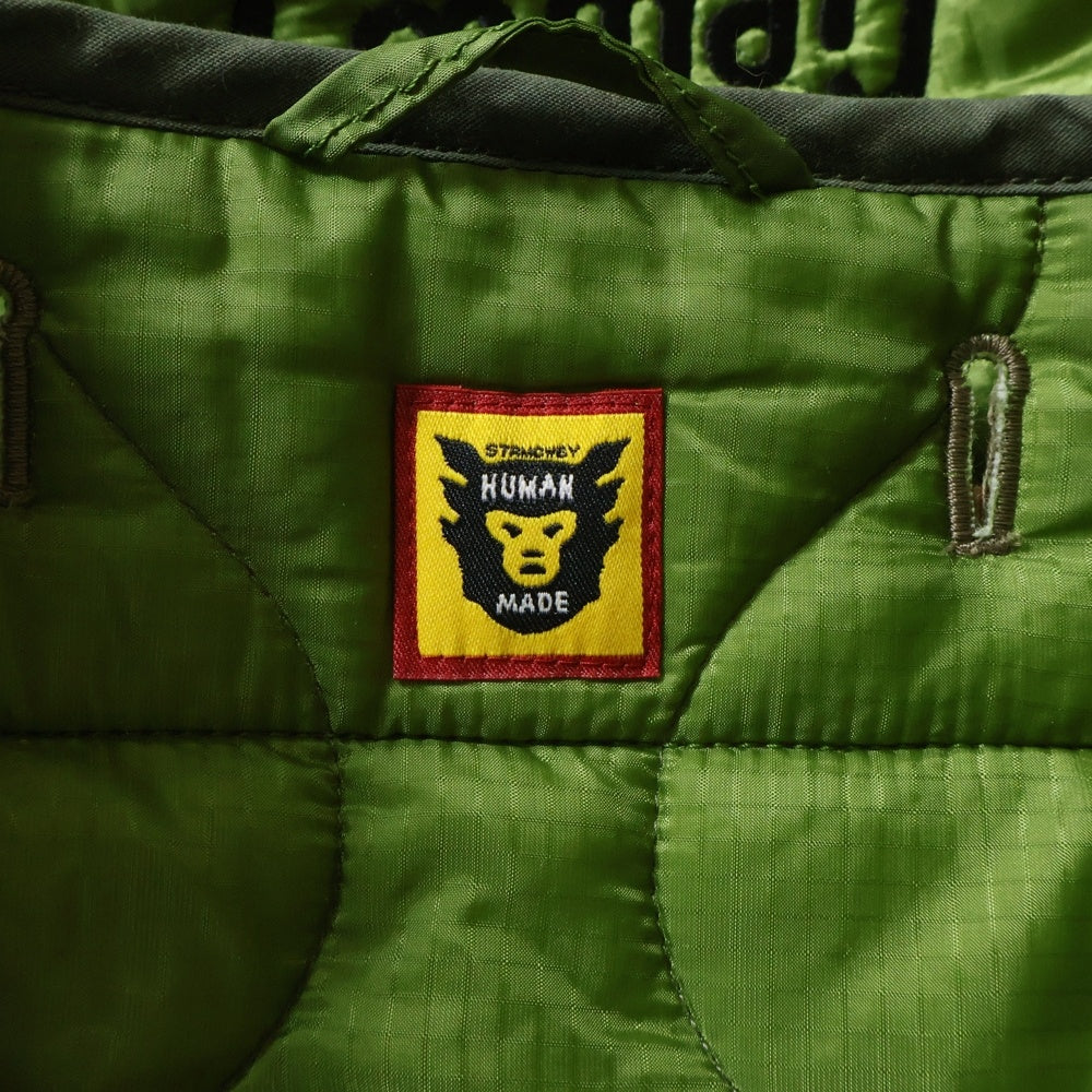 HUMAN MADE(ヒューマンメイド) Quilted Liner Jacket ロゴ刺繍 キルティングライナージャケット カーキ