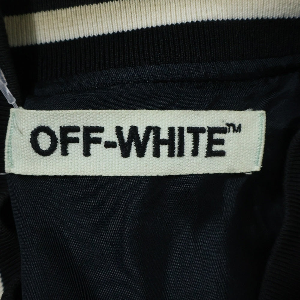 OFF-WHITE(オフホワイト) 16AW Diagonal Stripe Wool Varsity Jacket ウール ヴァーシティジャケット スタジャン ブラック