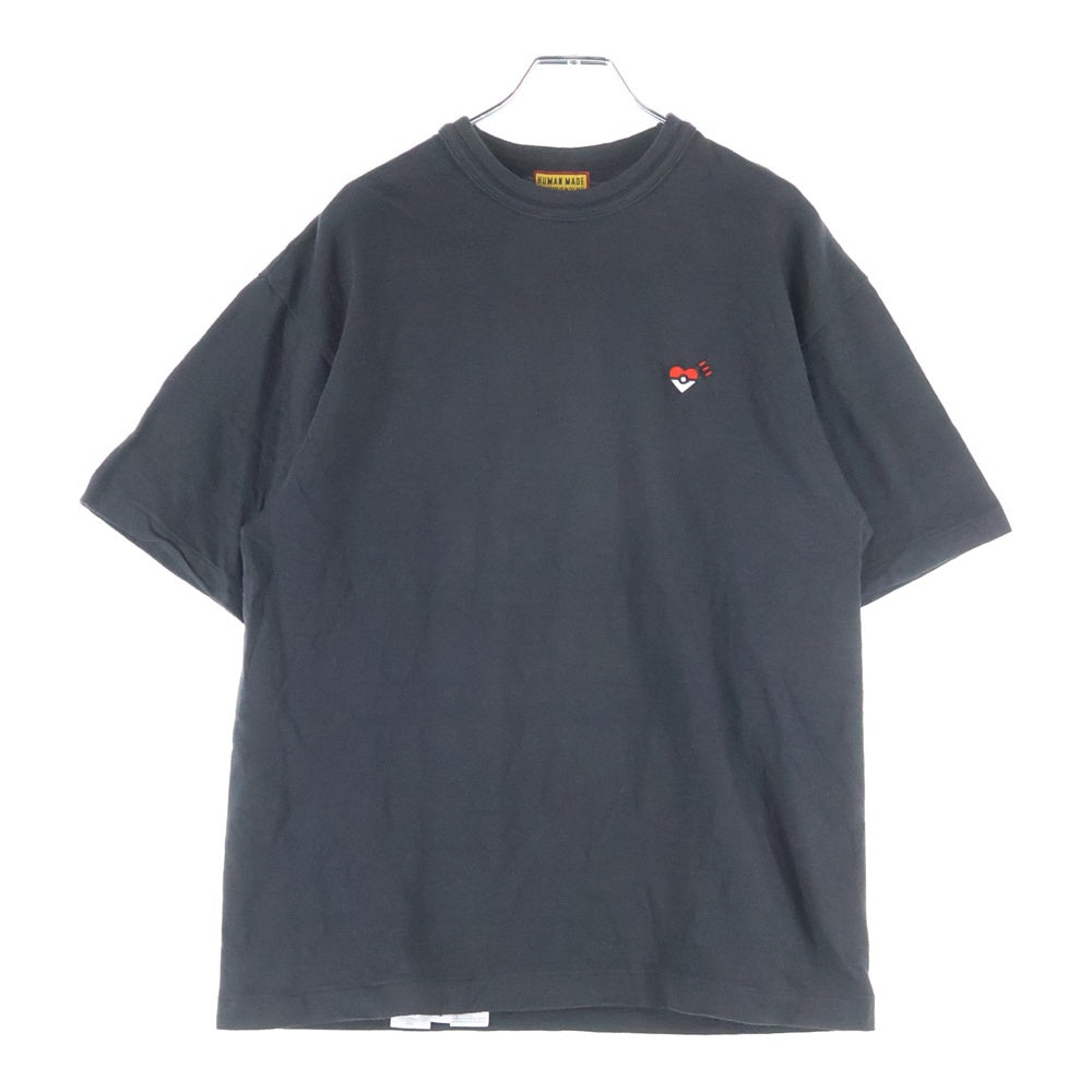 HUMAN MADE(ヒューマンメイド) ×POKEMON MADE GRAPHIC T-SHIRT ポケモン ロゴ刺繍 クルーネック半袖Tシャツ ブラック
