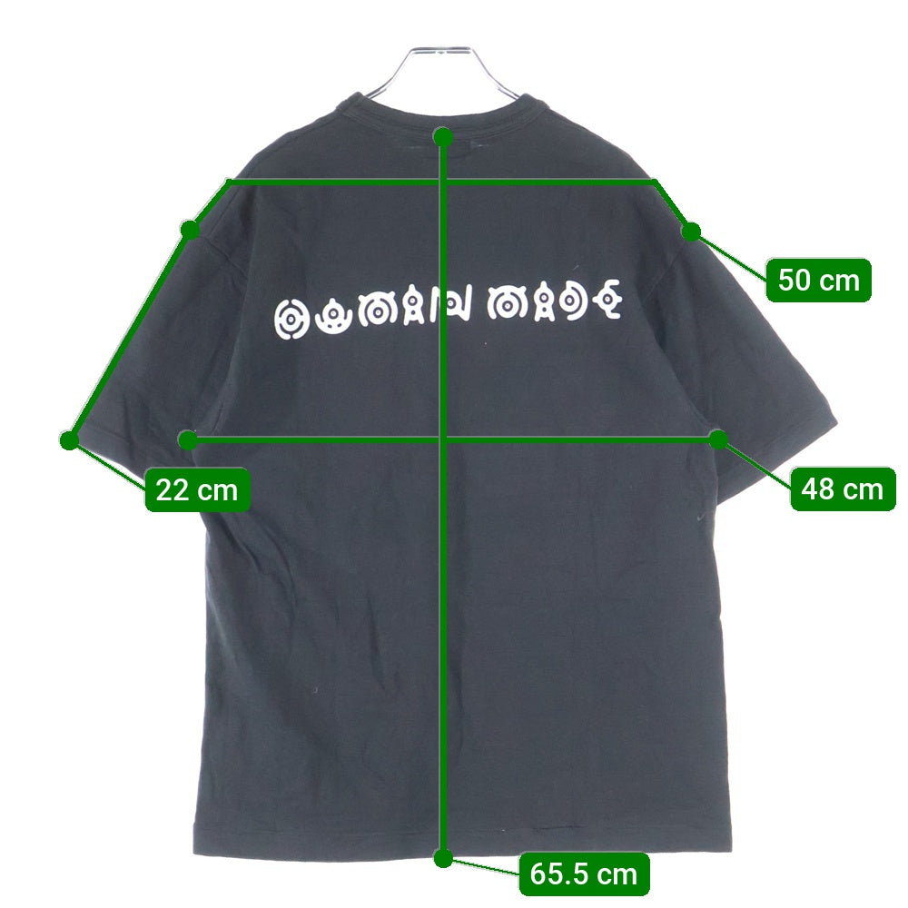 HUMAN MADE(ヒューマンメイド) ×POKEMON MADE GRAPHIC T-SHIRT ポケモン ロゴ刺繍 クルーネック半袖Tシャツ ブラック