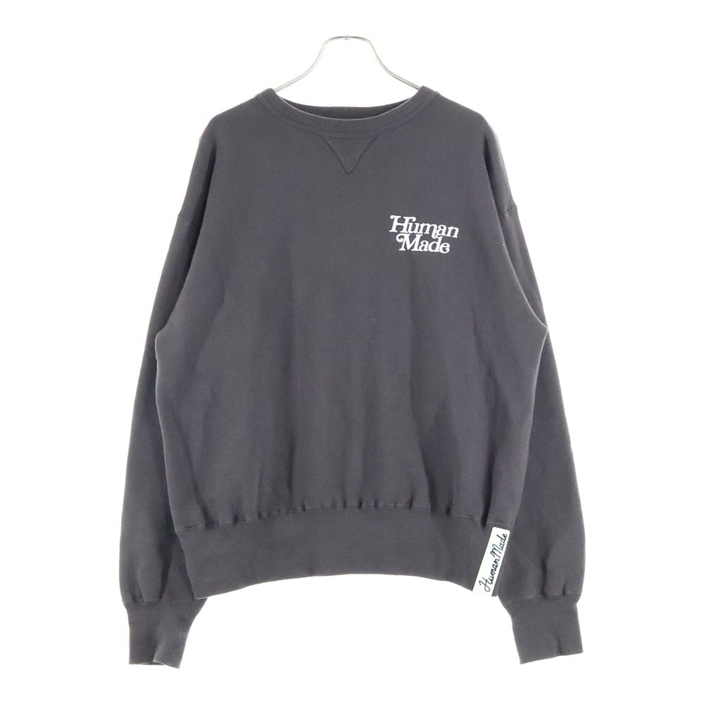HUMAN MADE(ヒューマンメイド) 25SS ×VERDY TSURIAMI SWEATSHIRT ヴェルディ 吊り網み バックロゴプリント クルーネックスウェットトレーナー ブラウン XX29CS002