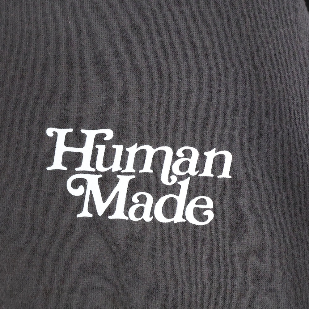 HUMAN MADE(ヒューマンメイド) 25SS ×VERDY TSURIAMI SWEATSHIRT ヴェルディ 吊り網み バックロゴプリント クルーネックスウェットトレーナー ブラウン XX29CS002