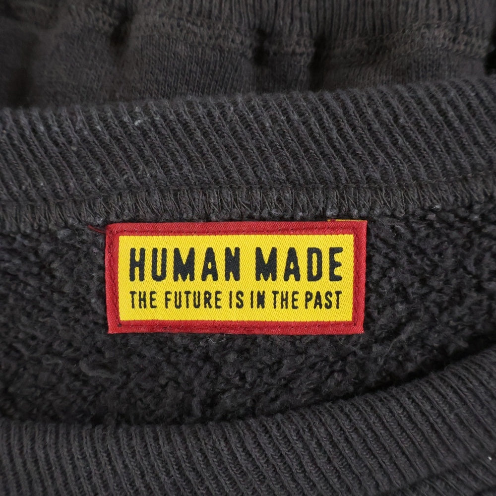HUMAN MADE(ヒューマンメイド) 25SS ×VERDY TSURIAMI SWEATSHIRT ヴェルディ 吊り網み バックロゴプリント クルーネックスウェットトレーナー ブラウン XX29CS002