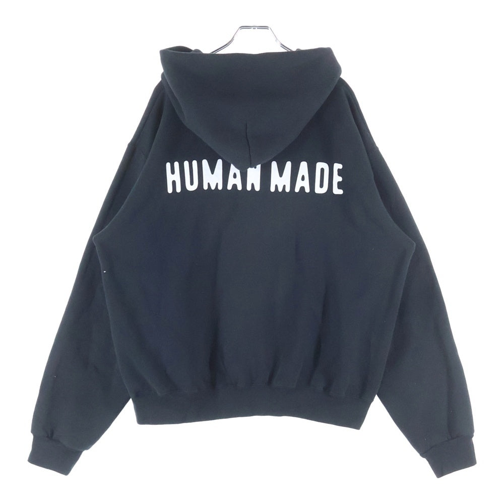 HUMAN MADE(ヒューマンメイド) ZIP-UP HOODIE サイドライン ジップアップスウェットパーカー フーディー ブラック HM30CS051