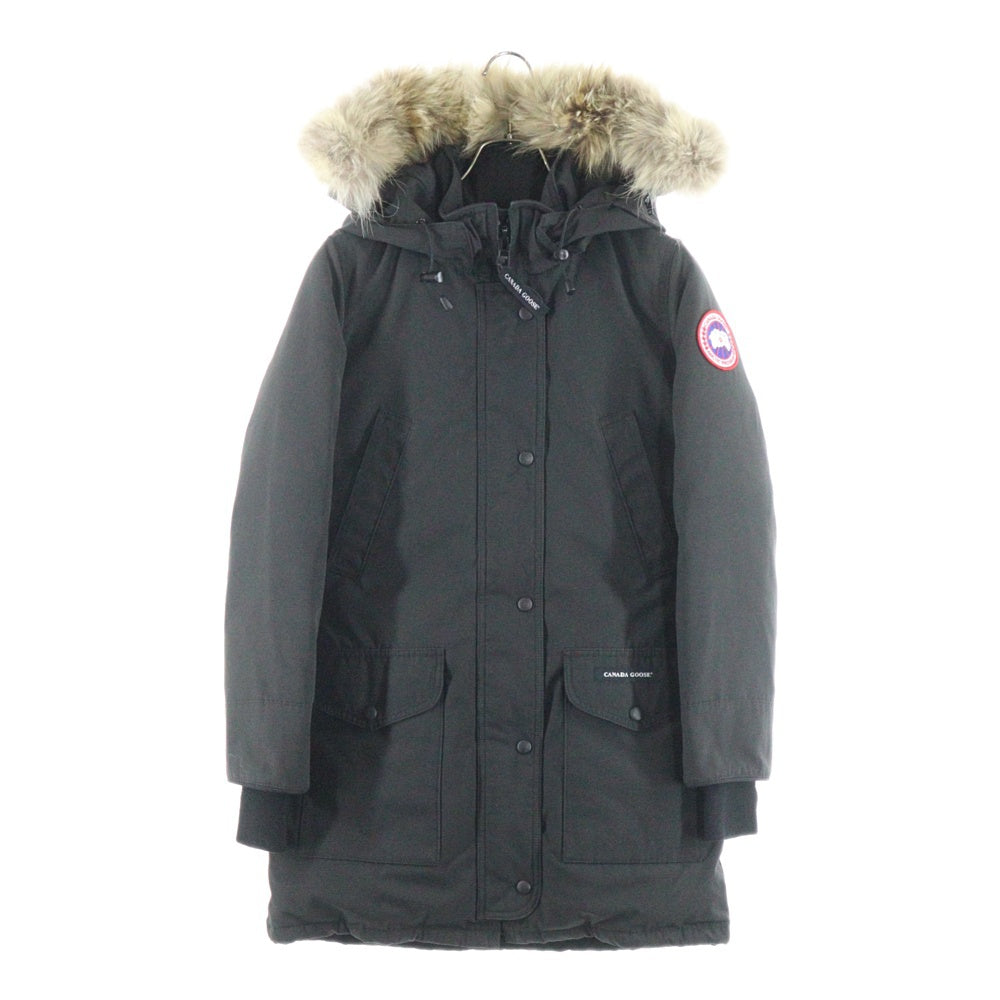 CANADA GOOSE(カナダグース) TRILLIUM PARKA トリリウムパーカー ワッペンロゴ ジップアップ フード付きダウンジャケット レディース ブラック 6660LA