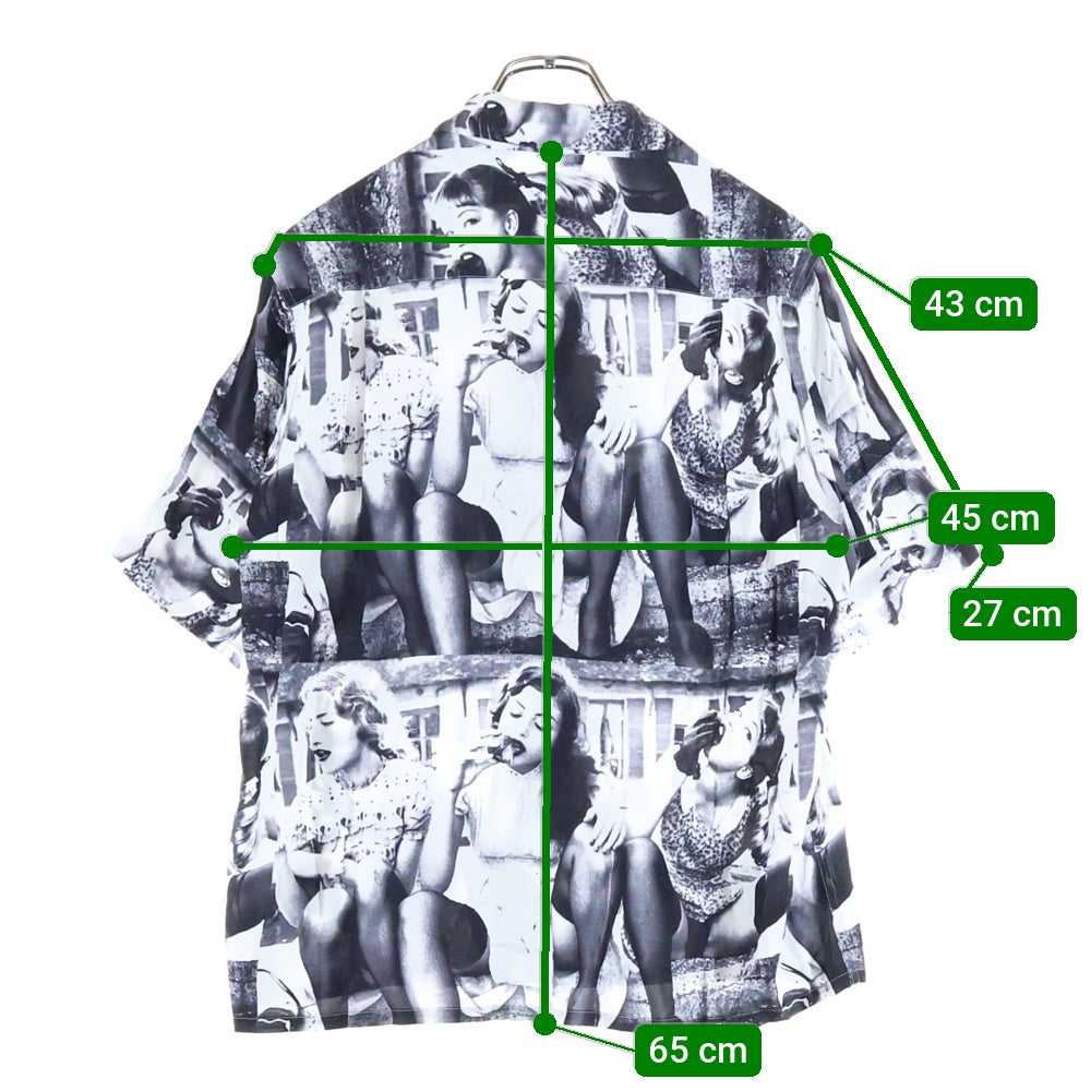 WACKO MARIA(ワコマリア) 25SS ×ELLEN VON UNWERTH HAWAIIAN SHIRTS エレン フォン アンワース ハワイアン フォトプリント半袖シャツ ブラック