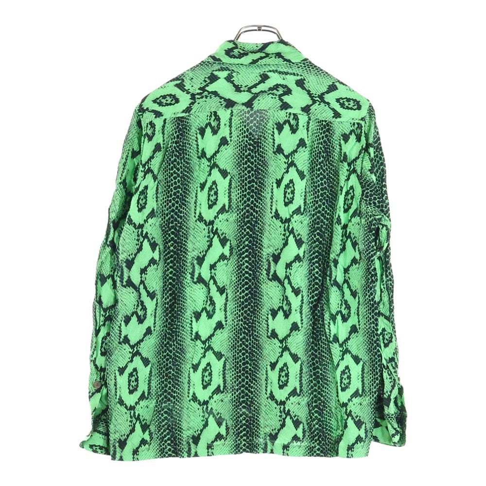WACKO MARIA(ワコマリア) PYTHON OPEN COLLAR SHIRT パイソン オープンカラー 長袖シャツ グリーン