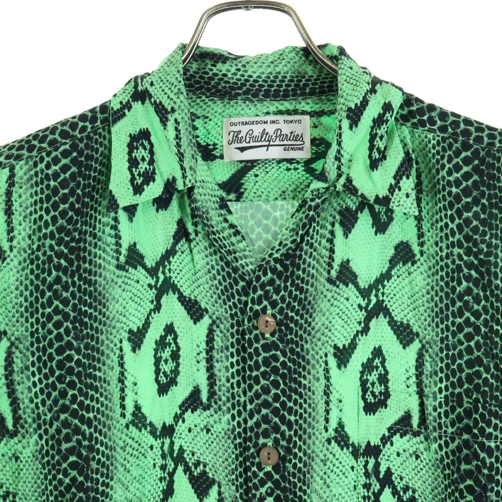 WACKO MARIA(ワコマリア) PYTHON OPEN COLLAR SHIRT パイソン オープンカラー 長袖シャツ グリーン