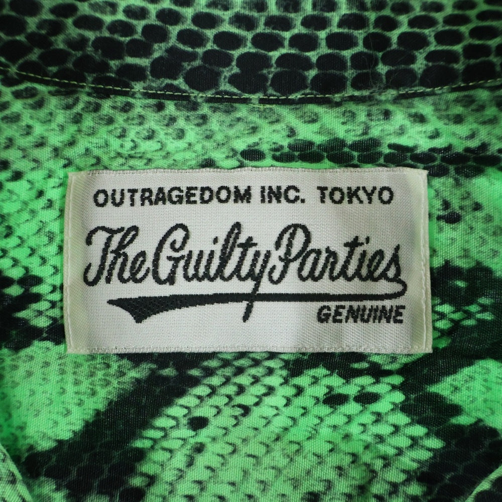 WACKO MARIA(ワコマリア) PYTHON OPEN COLLAR SHIRT パイソン オープンカラー 長袖シャツ グリーン