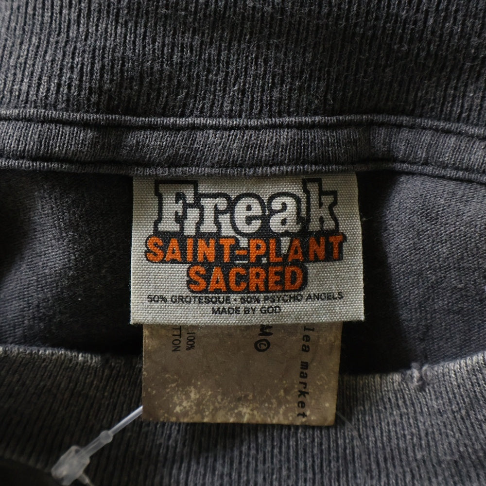 SAINT MICHAEL(セントマイケル) 24AW ×CACTUS PLANT FLEA MARKET TEE SMILE カクタスプラントフリーマーケット ティースマイル クルーネック半袖Tシャツ カットソー ブラック SM-YS1-0000-C01