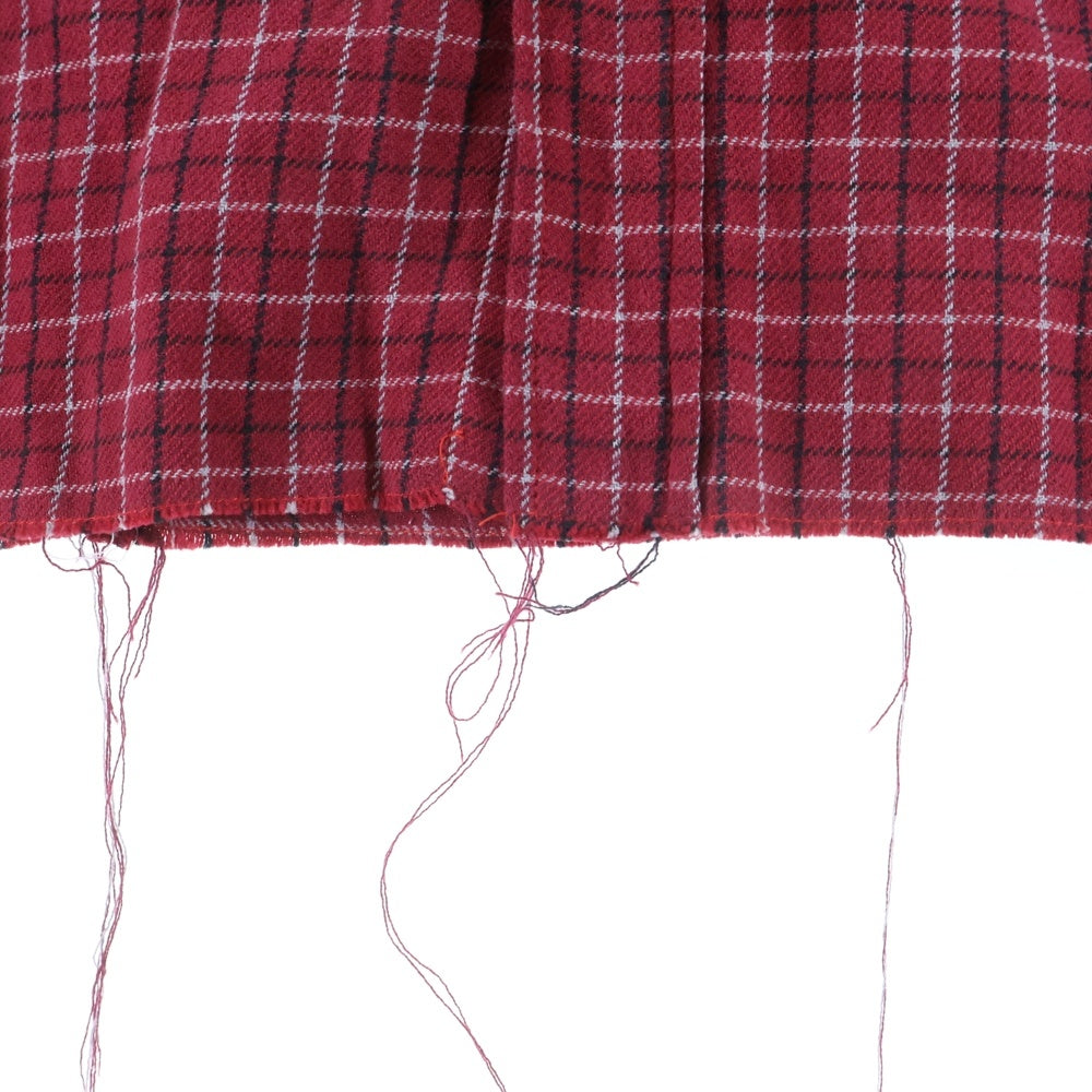 READY MADE(レディメイド) ×DENIM TEARS COTTON WREATH CHECK SHIRT デニムティアーズ エンブロイダリーチェック長袖シャツ レッド RE-DT-RE-00-00-06