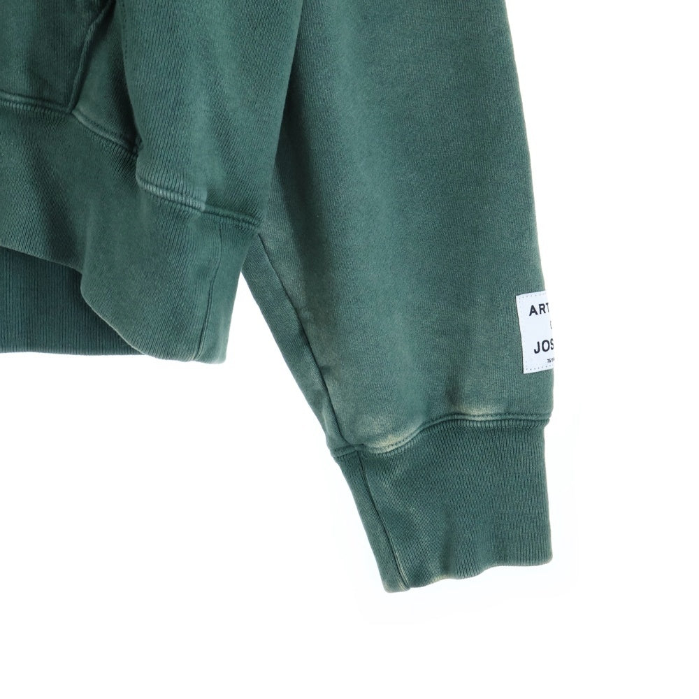 GALLERY DEPT.(ギャラリーデプト) LOGO OVER SIZED HOODIE ダメージ加工 ロゴオーバーサイズプルオーバースウェットパーカー グリーン