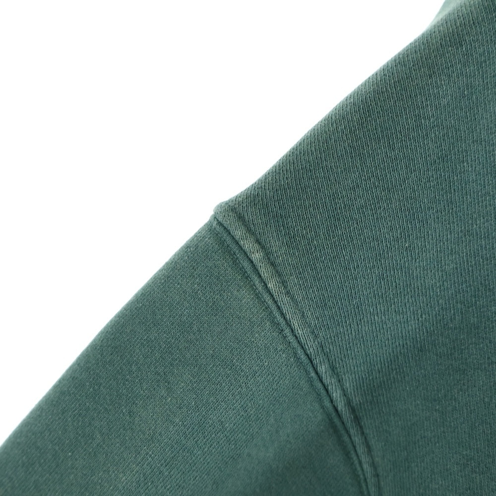 GALLERY DEPT.(ギャラリーデプト) LOGO OVER SIZED HOODIE ダメージ加工 ロゴオーバーサイズプルオーバースウェットパーカー グリーン