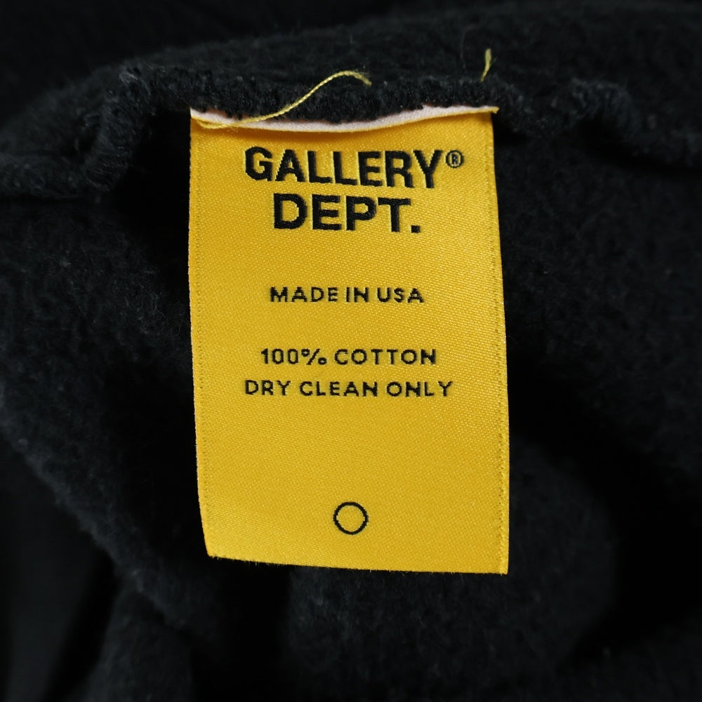 GALLERY DEPT.(ギャラリーデプト) LOGO OVER SIZED HALF ZIP HOODIE ダメージ加工 ロゴオーバーサイズ ハーフジップスウェットパーカー ブラック