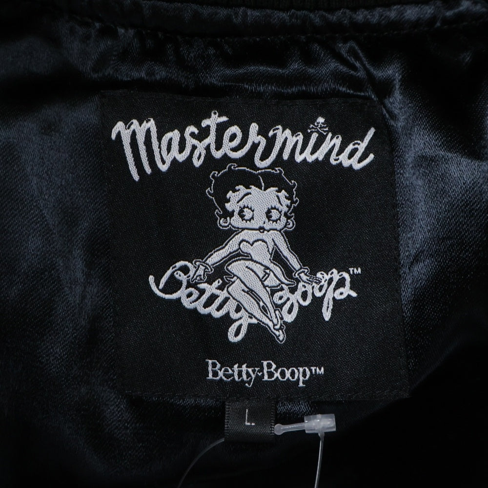 mastermind JAPAN(マスターマインドジャパン) ×Betty Boop SOUVENIR JACKET ベティブープ スーベニアジャケット スカジャン ブルゾン ブラック MW25C15-BL100