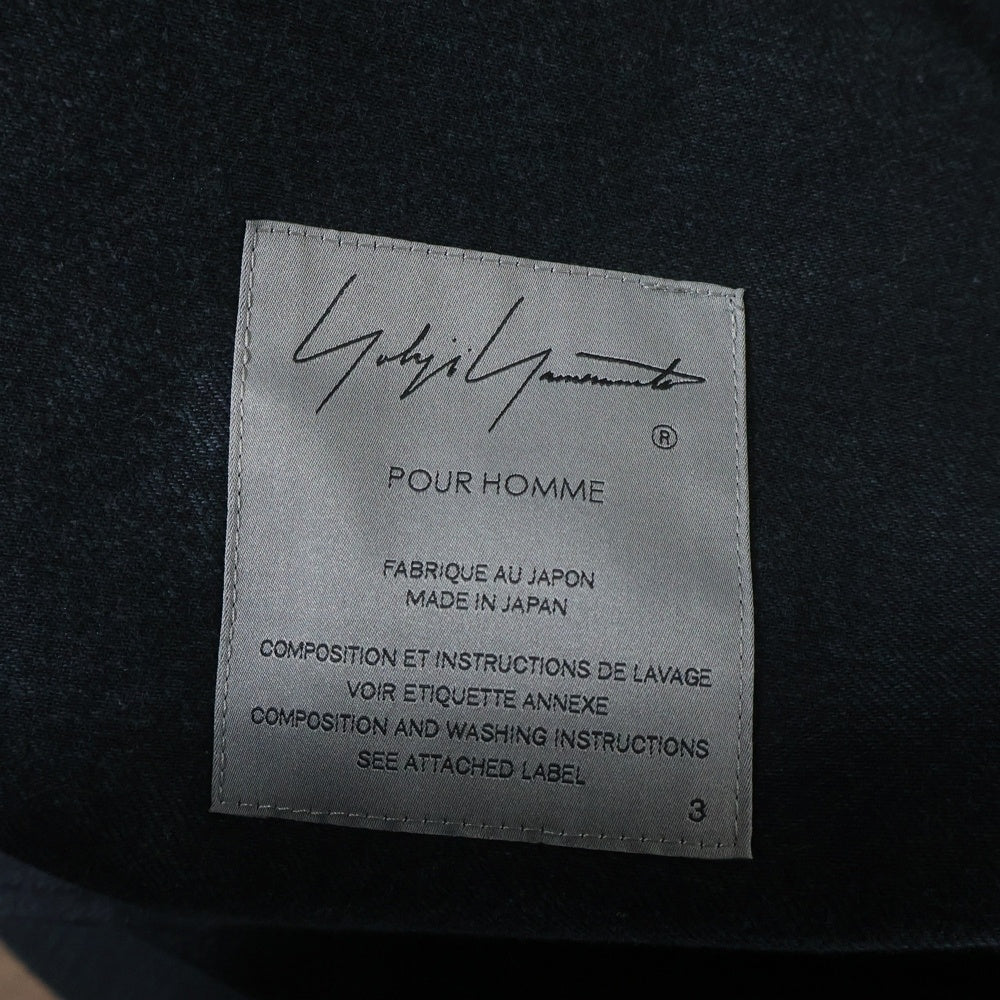 Yohji Yamamoto POUR HOMME(ヨウジヤマモト プールオム) 21SS COTTON JACKET 後ろ釦あき コットンジャケット ブラック HD-J20-013