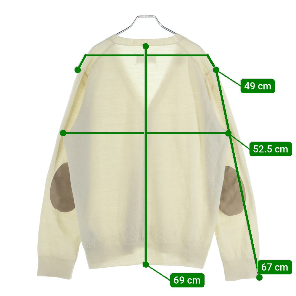 Maison Margiela(メゾンマルジェラ) 25SS Wool Cardigan エルボーパッチ ウールニットカーディガン アイボリー S50HP0027 M13098