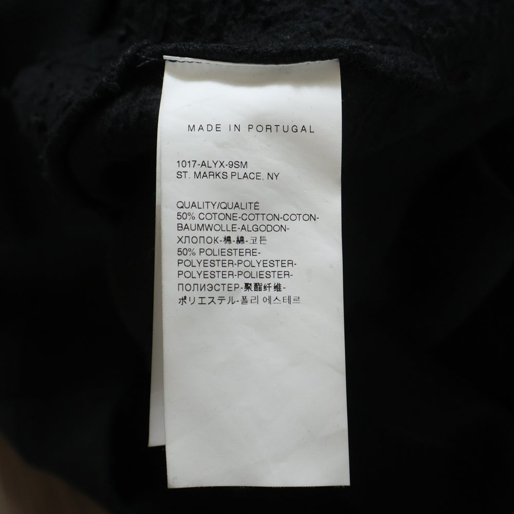 1017 ALYX 9SM(アリクス) Zip Up Hoodie ロゴ刺繍 ジップアップスウェットパーカー フーディー ブラック