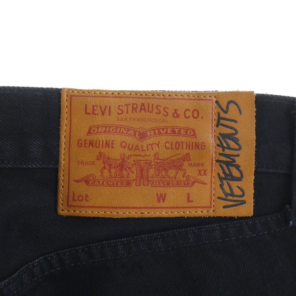 VETEMENTS(ヴェトモン) 19SS ×Levi's Denim Pants リーバイス ジャージ切替 デニムパンツ ブラック MSS193020