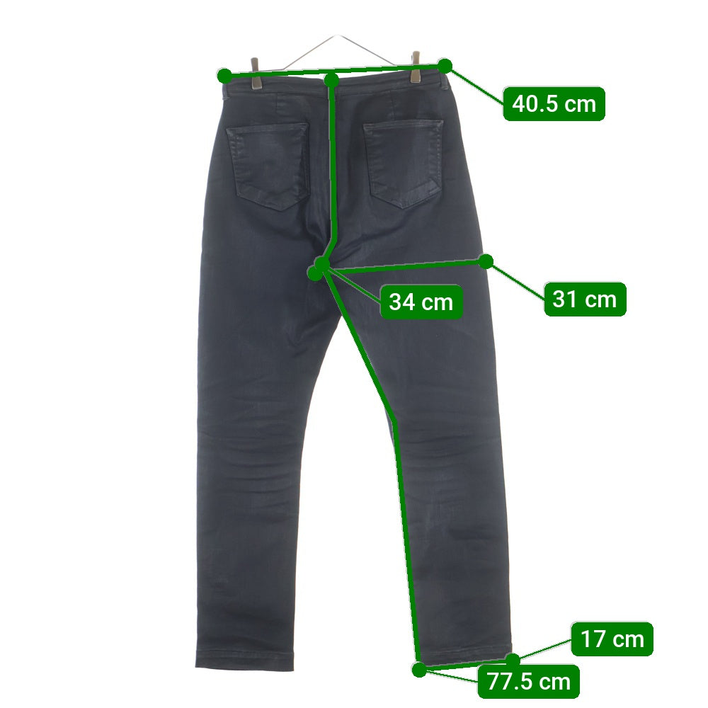 Rick Owens(リックオウエンス) 24SS Denim Geth Jeans ゲスジーンズ コーティングデニムパンツ ブラック RR01D3333-SBW