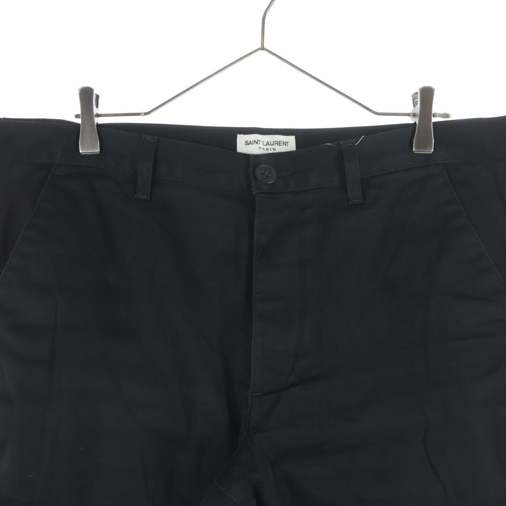 SAINT LAURENT PARIS(サンローランパリ) Slim Chino Pants ボタンフライ スリムチノパンツ ブラック 582300 Y812K