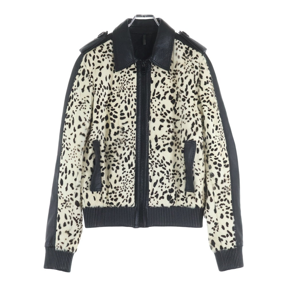 DIOR(ディオール) 05AW House Fur Dalmatian Jacket ハウスファーダルメシアン レザージャケット ブラック/ホワイト